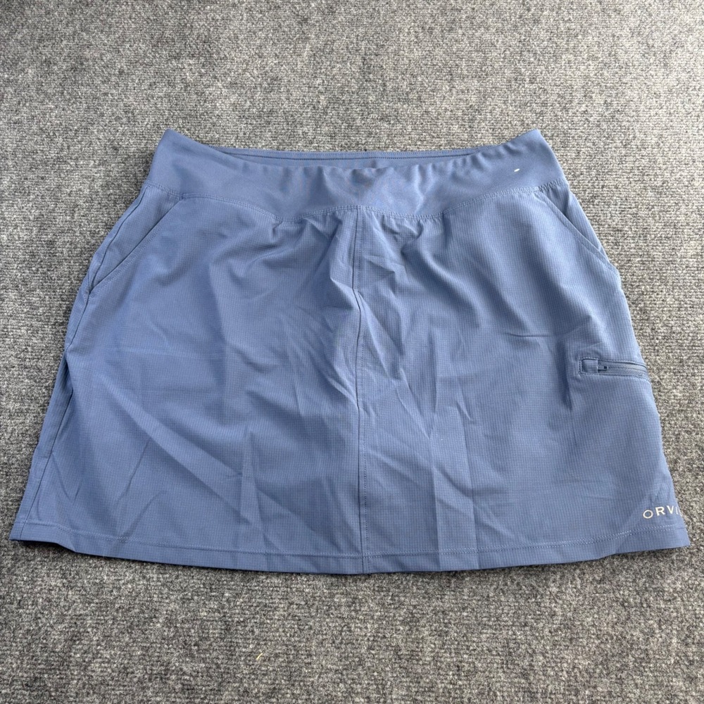 Orvis Active Skort Womens Large Blue Ripstop Stretch Hiking Golf Athletic